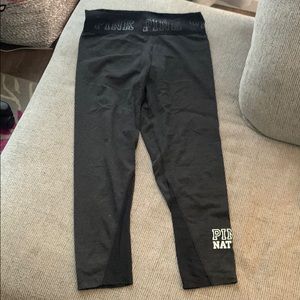 PINK gray capri leggings, size medium!!